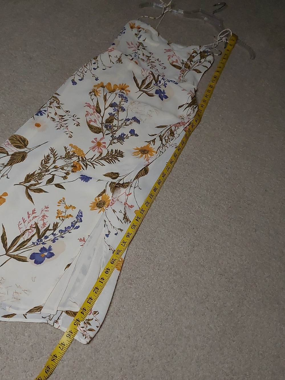 Reformation Cream Floral Kourtney Side Slit Midi Dress Sz 2 - Picture 14 of 16